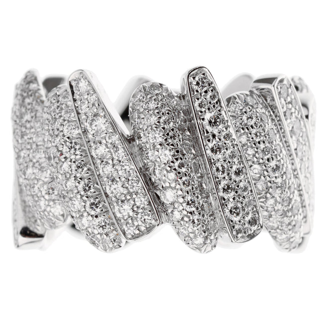 Fred of Paris Pave Diamond White Gold Ring Size 7 0003140