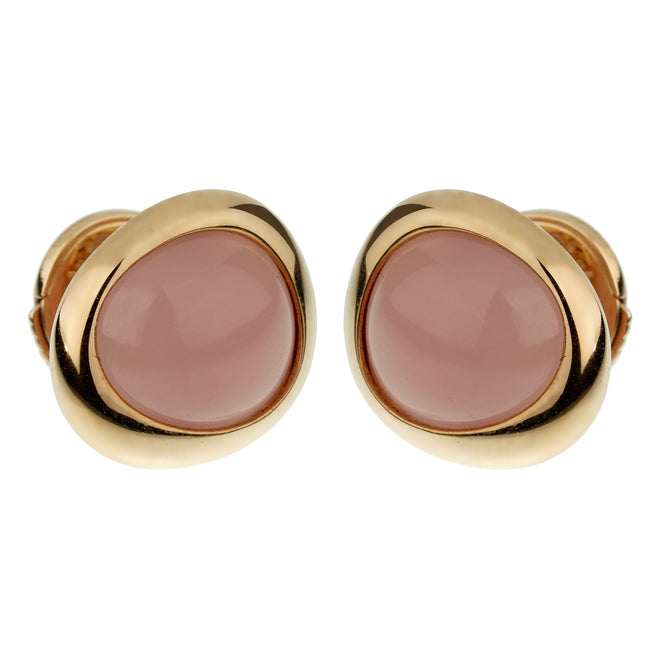 Fred of Paris Pink Quartz Rose Gold Stud Earrings 0003013-14