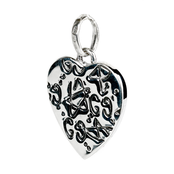 Gucci Heart Skull Stars Silver Charm Pendant 0000714