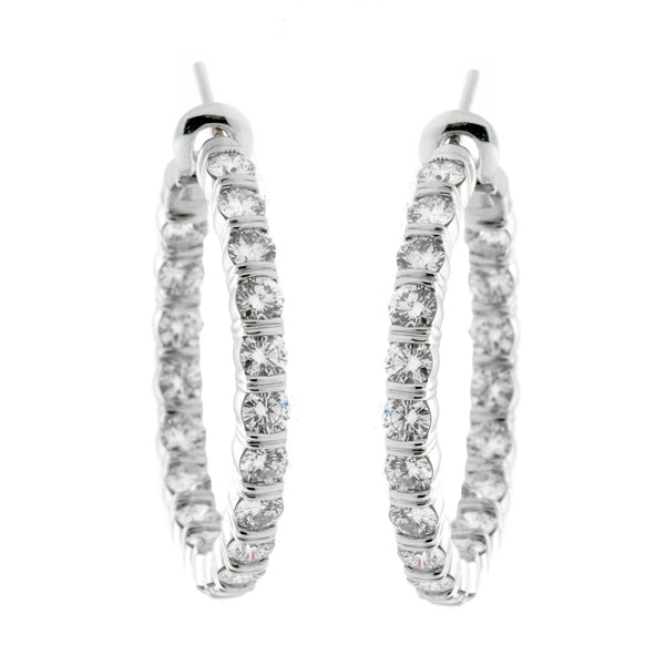 Harry Winston 5.46 Ct Diamond Platinum Hoop Earrings – Opulent