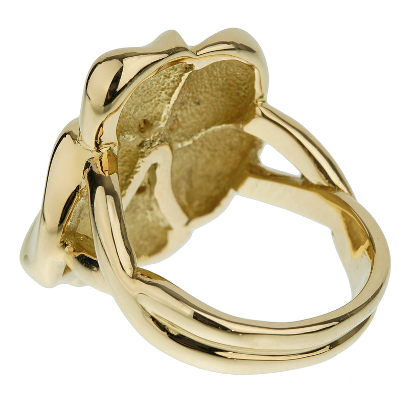 Hermes Vintage Flower Diamond Yellow Gold Ring – Opulent Jewelers