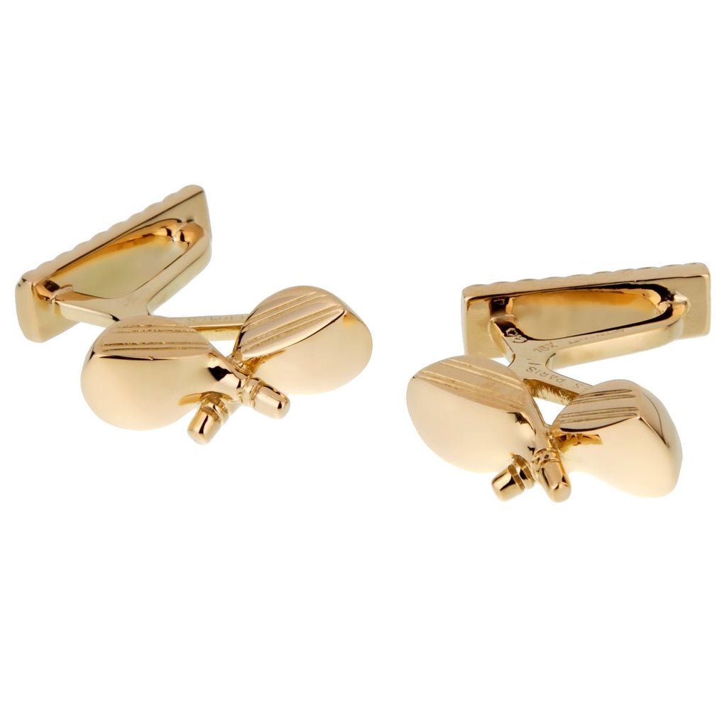 Hermes Yellow Gold Golf Club Cufflinks – Opulent Jewelers