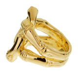 John Hardy Double Bamboo Yellow Gold Ladies Ring 0001825