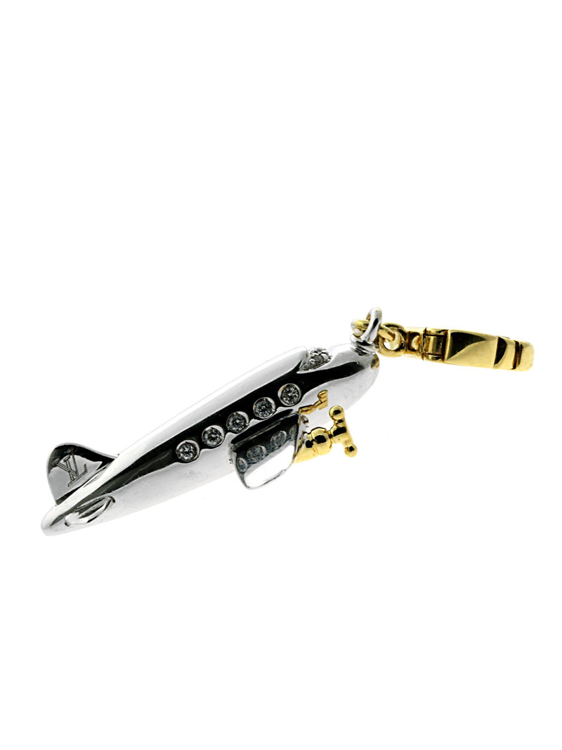 Louis Vuitton Diamond Multicolor Gold Airplane Charm at 1stDibs