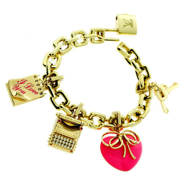 LOUIS VUITTON Bracelet Blooming Gold Monogram Flower Design Jewelry LV  Charm