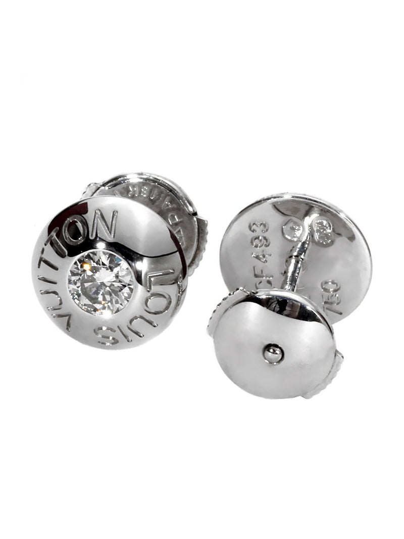 Louis Vuitton LV Volt One Stud Earrings 18K White Gold with