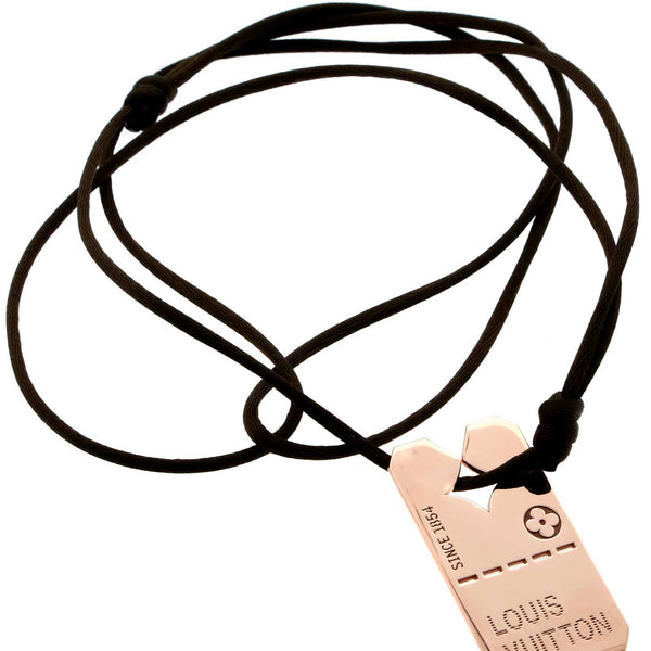 Louis Vuitton Dog Tag Rose Gold Necklace