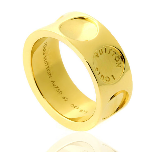 Louis Vuitton Empreinte Large Ring, Yellow Gold Gold. Size 48