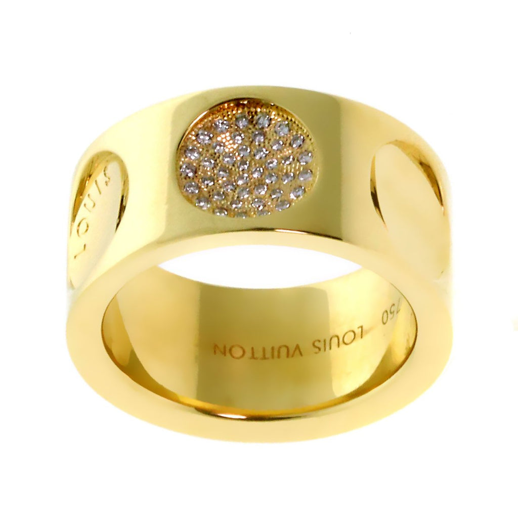 New Louis Vuitton Empreinte 18k White Gold Diamond Ring For Sale