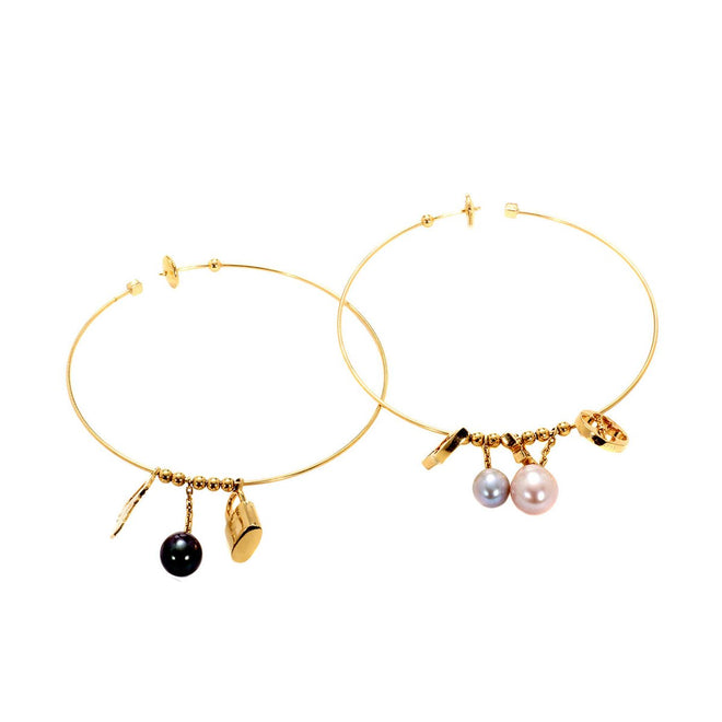 18K Gold Plated Hoop LV earrings  Louis vuitton earrings, Designer jewelry  brands, Monogram earrings