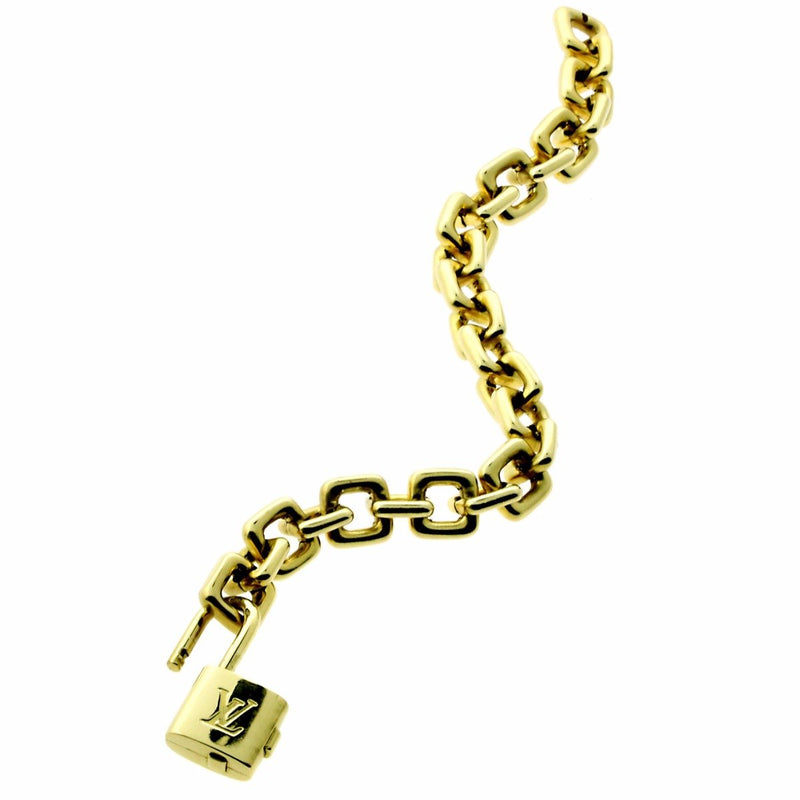 Louis Vuitton Padlock Charm Gold Bracelet – Opulent Jewelers
