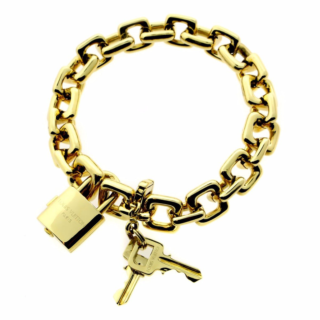 Louis Vuitton Charm Padlock Diamond Gold Bracelet – Opulent Jewelers