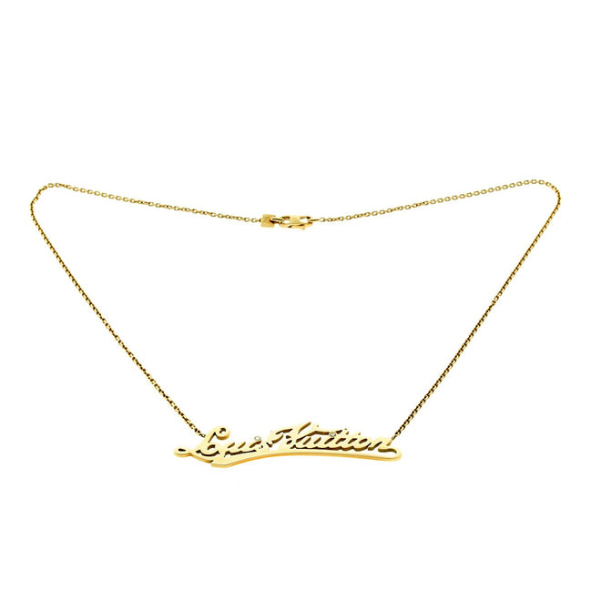 Louis Vuitton Diamond Gold Signature Necklace