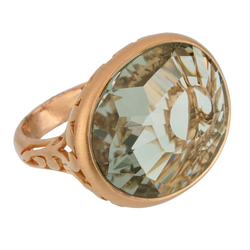 Pomellato 10.19 Carat Prasiolite Cocktail Rose Gold Ring Sz 7 0002442