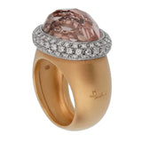 Pomellato 13 Carat Morganite Diamond Rose Cocktail Ring Sz 7 0002432