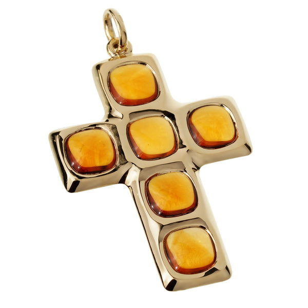 Citrine hot sale cross necklace