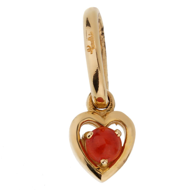 Pomellato Coral Yellow Gold Heart Pendant 0002226