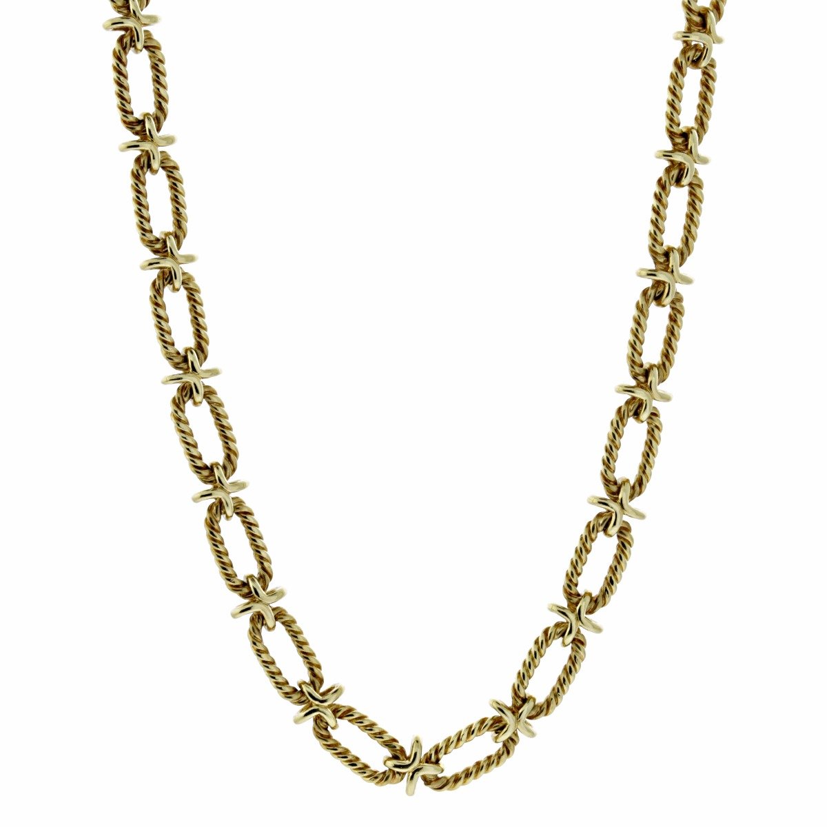 Tiffany & Co Woven Gold Sautoir Necklace – Opulent Jewelers
