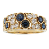 Van Cleef & Arpels Diamond Sapphire Yellow Gold Band Ring 0002656