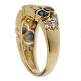 Van Cleef & Arpels Diamond Sapphire Yellow Gold Band Ring 0002656