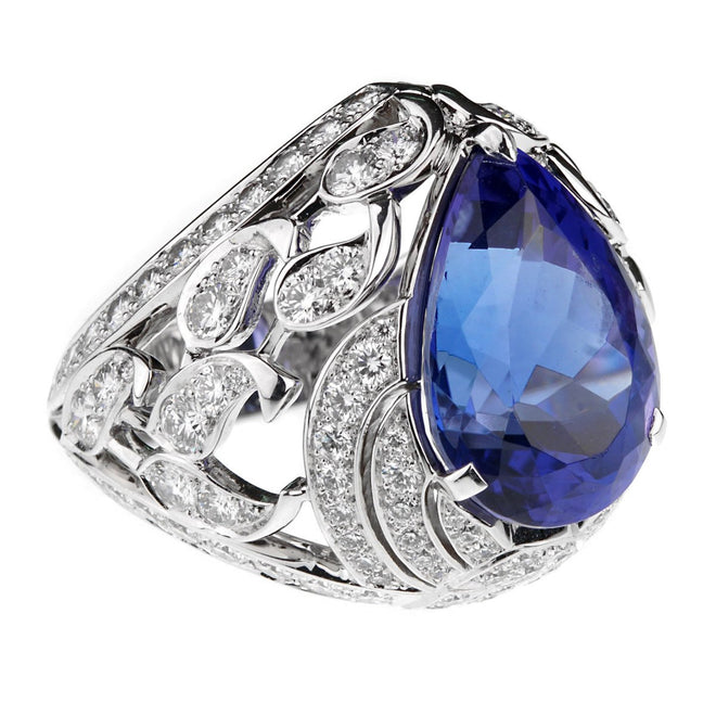 Van Cleef & Arpels Les Jardins 18k White Gold Tanzanite & Diamond Suite 0000904