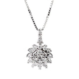 Yukiko Diamond Cluster White Gold Necklace 0000963